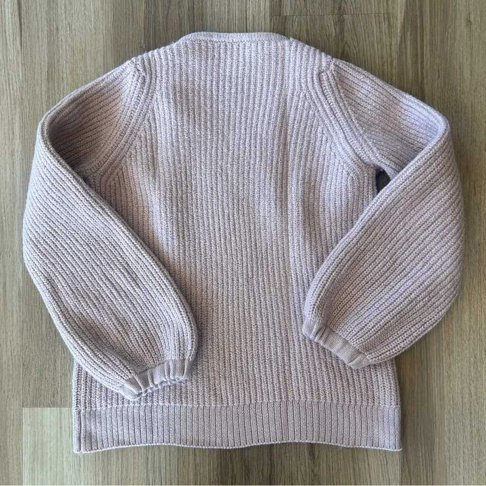 Aritzia Babaton Valadon Balloon Sleeve Sweater Mauve XS Merino Wool